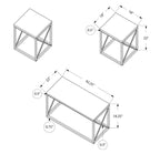 Kasey 42.25" Modern 3-Pack Coffee + 2 End Tables - White Marble Look with Grey Metal Base|Ensemble 3 tables modernes Kasey de 42,25 po (table à café et 2 tables de bout) - imitation de marbre blanc avec base en métal gris
