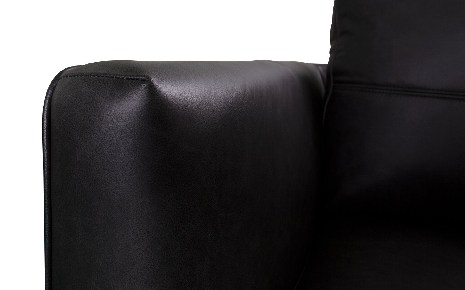 Melrose 84.5" Top-Grain Genuine Leather Sofa with Metal Legs - Black | Sofa Melrose de 84,5 po en cuir véritable de qualité supérieure avec pattes en métal - noir