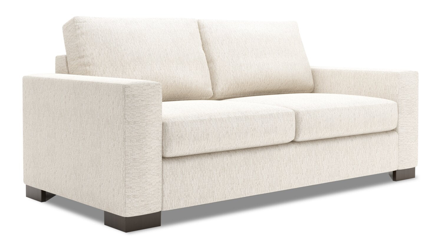 Made in Canada Customizable Sofa Lab Track 75" Chenille Fabric Condo Size Sofa with Track Arms - Luxury Sand Beige | Sofa Track de Sofa Lab de 75 po de format condo fabriqué au Canada en tissu de chenille - beige Luxury Sand | TR093093