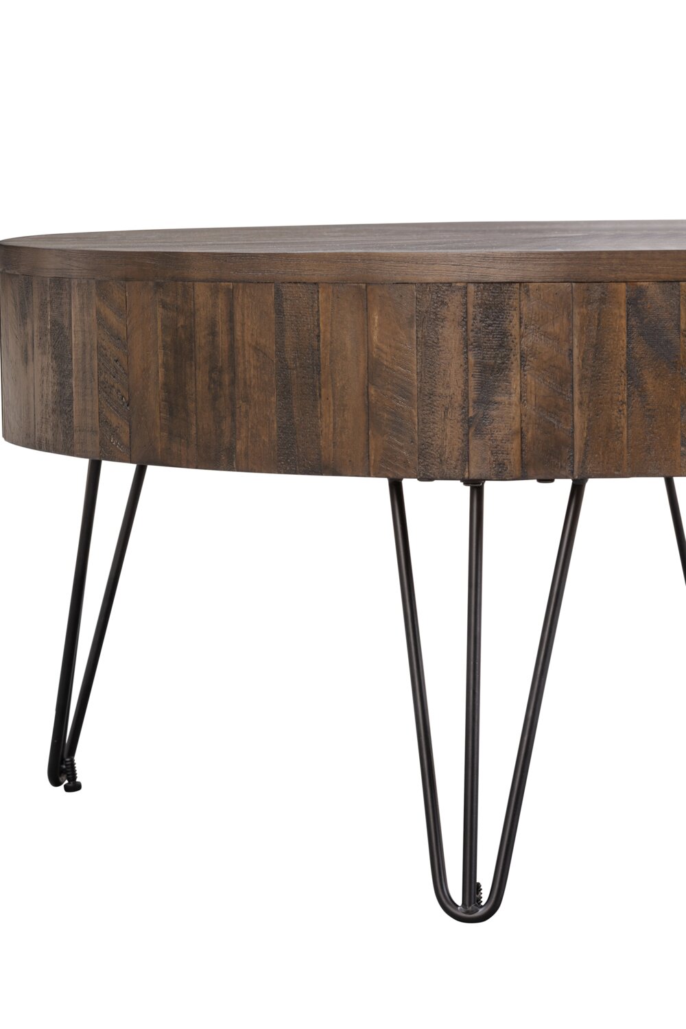 Kort & Co. Sol 38” Rustic Round Solid Pine Wood Coffee Table - Brown | Table à café ronde rustique Sol de Kort & Co. de 38 po en pin massif - brune