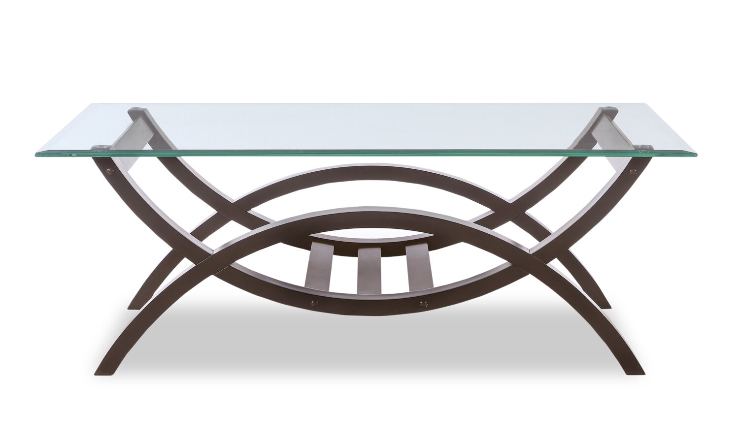 Ricci  48" Modern Glass Top Coffee Table - Glass with Espresso Finished Legs|Table à café moderne Ricci de 48 po avec dessus en verre - verre avec pattes au fini espresso