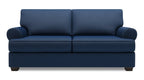 Made in Canada Customizable Sofa Lab Roll 76" Linen-Look Fabric Condo Size Sofa with Rolled Arms - Pax Navy Blue | Sofa Roll de Sofa Lab de 76 po de format condo fabriqué au Canada en tissu d’apparence lin - bleu Pax Navy | RO093149