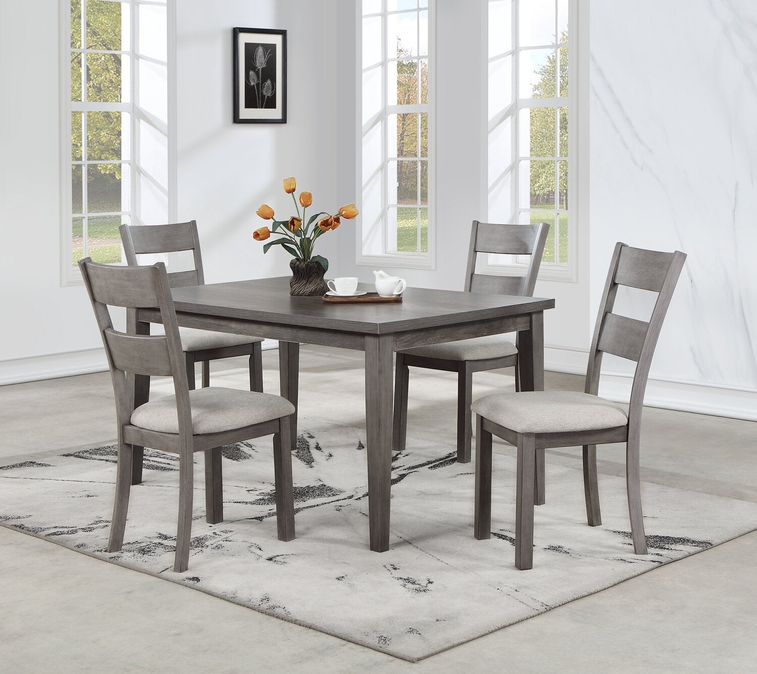 Krew Dining Table, Melamine, 60"W - Grey | Table de salle à manger Krew de 60 po (L) en mélamine - grise