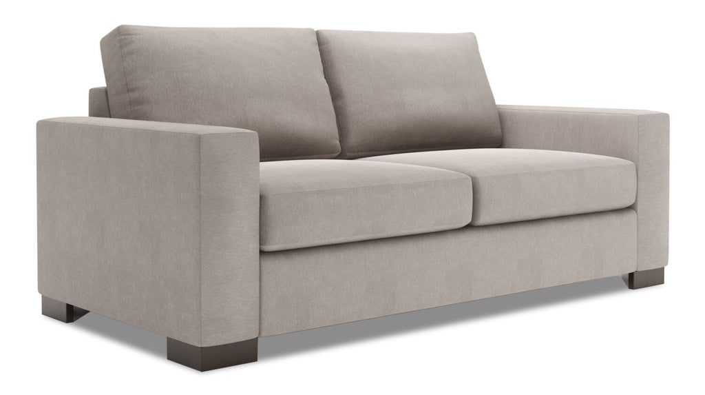 Made in Canada Customizable Sofa Lab Track 75" Linen-Look Fabric Condo Size Sofa with Track Arms - Pax Slate Grey | Sofa Track de Sofa Lab de 75 po de format condo fabriqué au Canada en tissu d’apparence lin - gris Pax Slate | TR093049