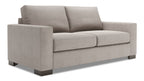 Made in Canada Customizable Sofa Lab Track 75" Linen-Look Fabric Condo Size Sofa with Track Arms - Pax Slate Grey | Sofa Track de Sofa Lab de 75 po de format condo fabriqué au Canada en tissu d’apparence lin - gris Pax Slate | TR093049