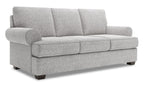Made in Canada Customizable Sofa Lab Roll 86" Linen-Look Fabric Sofa with Rolled Arms - Luna Domino Grey | Sofa Roll de Sofa Lab de 86 po fabriqué au Canada en tissu d’apparence lin avec accoudoirs enroulés - gris Luna Domino | RO102191