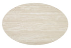 Tarica 47" Modern Oval 3-Pack Coffee + 2 End Tables - Cream and Gold with Metal Legs|Ensemble 3 tables ovales modernes Tarica de 47 po (table à café et 2 tables de bout) - crème et doré avec pattes en métal