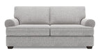 Made in Canada Customizable Sofa Lab Roll 76" Linen-Look Fabric Condo Size Sofa with Rolled Arms - Luna Domino Grey | Sofa Roll de Sofa Lab de 76 po de format condo fabriqué au Canada en tissu d’apparence lin - gris Luna Domino | RO092191