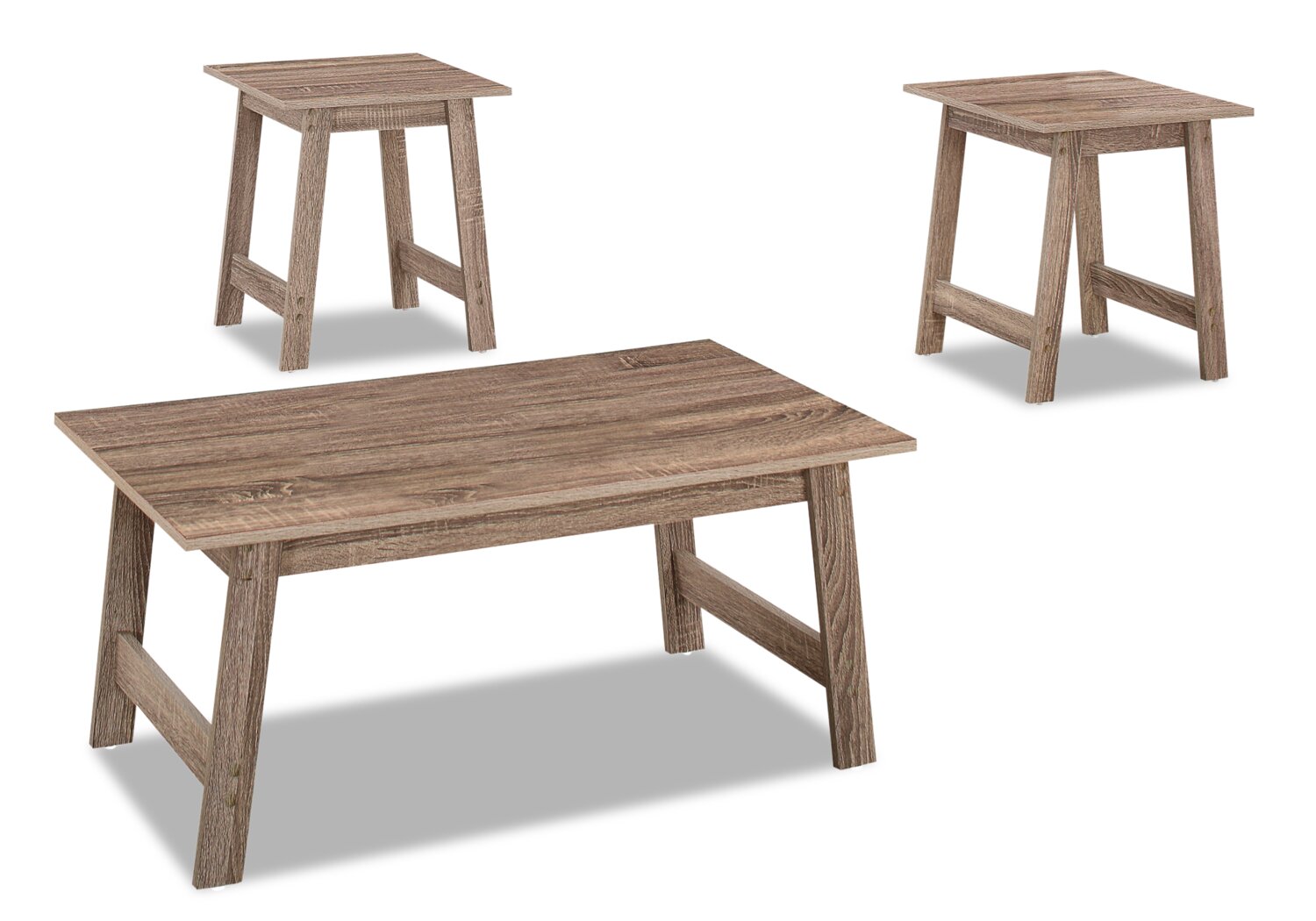 Jacey 36" Modern 3-Pack Coffee + 2 End Tables - Dark Taupe |Ensemble 3 tables modernes Jacey de 36 po (table à café et 2 tables de bout) - taupe foncée