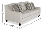 Made in Canada Cindy Crawford Home Kylie 78" Linen-Look Sofa with Wood Legs - Zeus Pearl | Sofa Kylie de Cindy Crawford Home de 78 po fabriqué au Canada en tissu d’apparence lin avec pattes en bois - perle Zeus