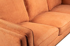 Kort & Co. Kassia 90.6" Linen-Look Fabric Sofa with Wood Base and Legs - Orange | Sofa Kassia de Kort & Co. de 90,6 po en tissu d’apparence lin avec base et pattes en bois - orange
