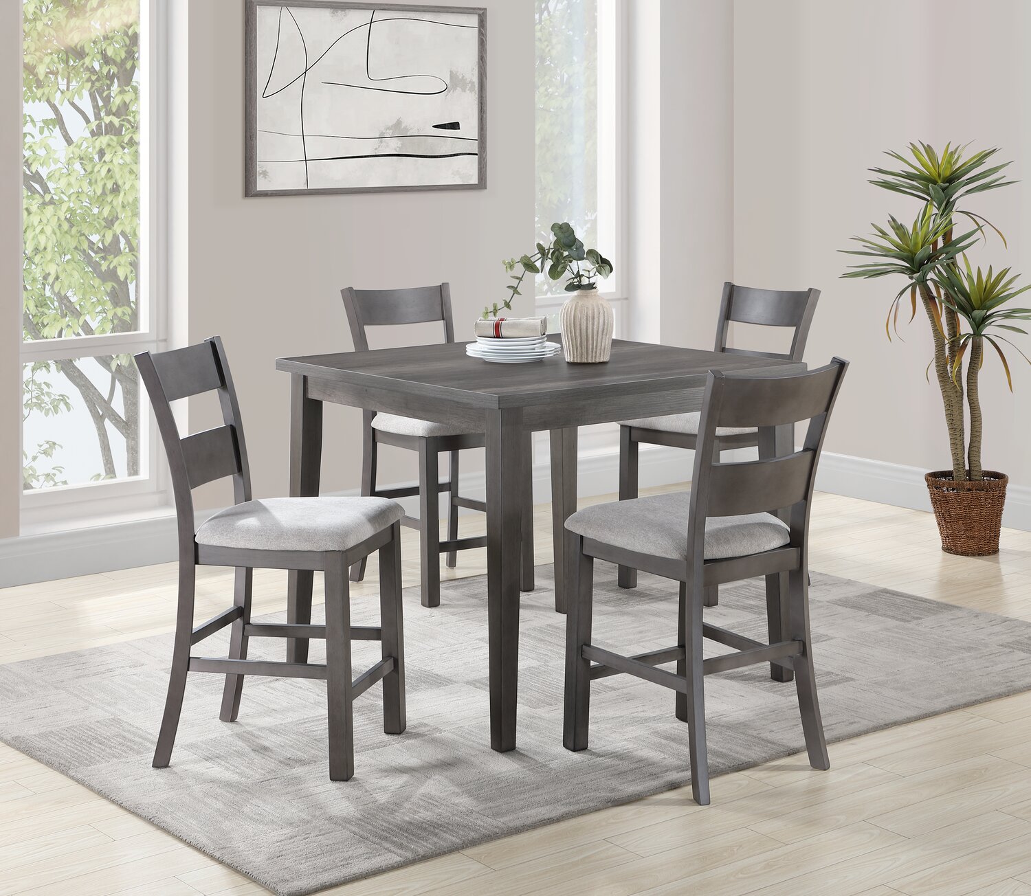 Krew Counter-Height Dining Table, Melamine, 42"W - Grey | Table de salle à manger Krew de 42 po (L) de hauteur comptoir en mélamine - grise