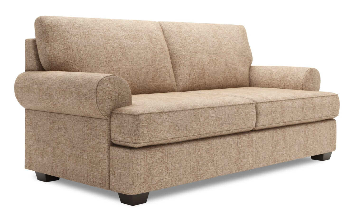 Made in Canada Customizable Sofa Lab Roll 76" Chenille Fabric Condo Size Sofa with Rolled Arms - Luxury Taupe | Sofa Roll de Sofa Lab de 76 po de format condo fabriqué au Canada en tissu de chenille - taupe Luxury Taupe | RO092893