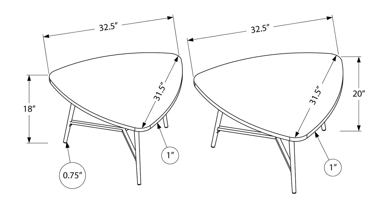Mason 32.5" Modern 2-Pack Nesting Coffee Tables - Taupe with Black Metal Legs|2 tables à café gigognes modernes Mason de 32,5 po - taupe avec pattes en métal noir