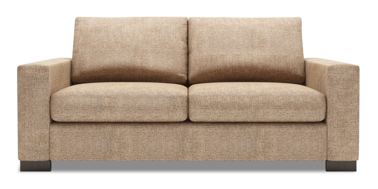 Made in Canada Customizable Sofa Lab Track 75" Chenille Fabric Condo Size Sofa with Track Arms - Luxury Taupe | Sofa Track de Sofa Lab de 75 po de format condo fabriqué au Canada en tissu de chenille - taupe Luxury Taupe | TR092893
