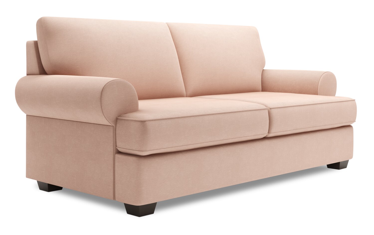 Made in Canada Customizable Sofa Lab Roll 76" Linen-Look Fabric Condo Size Sofa with Rolled Arms - Pax Rose Pink | Sofa Roll de Sofa Lab de 76 po de format condo fabriqué au Canada en tissu d’apparence lin - rose Pax Rose | RO093249