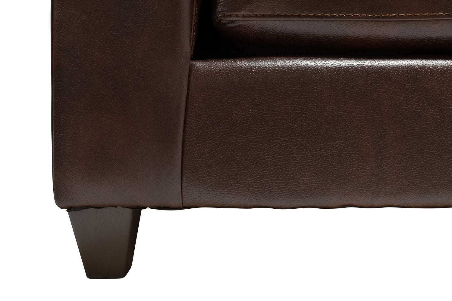 Made in Canada Addison 86" Leather-Look Fabric Sofa with Removable Seat Cushion and Tufting - Brown | Sofa Addison de 86 po fabriqué au Canada en tissu d’apparence cuir avec coussin de siège amovible et capitonnage - brun