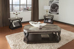 Radilyn 48.13" Traditional 3-Pack Coffee + 2 End Tables with Shelf and Casters - Faux Marble Top wit|Ensemble 3 tables traditionnelles Radilyn de 48,13 po (table à café et 2 tables de bout) avec tablet