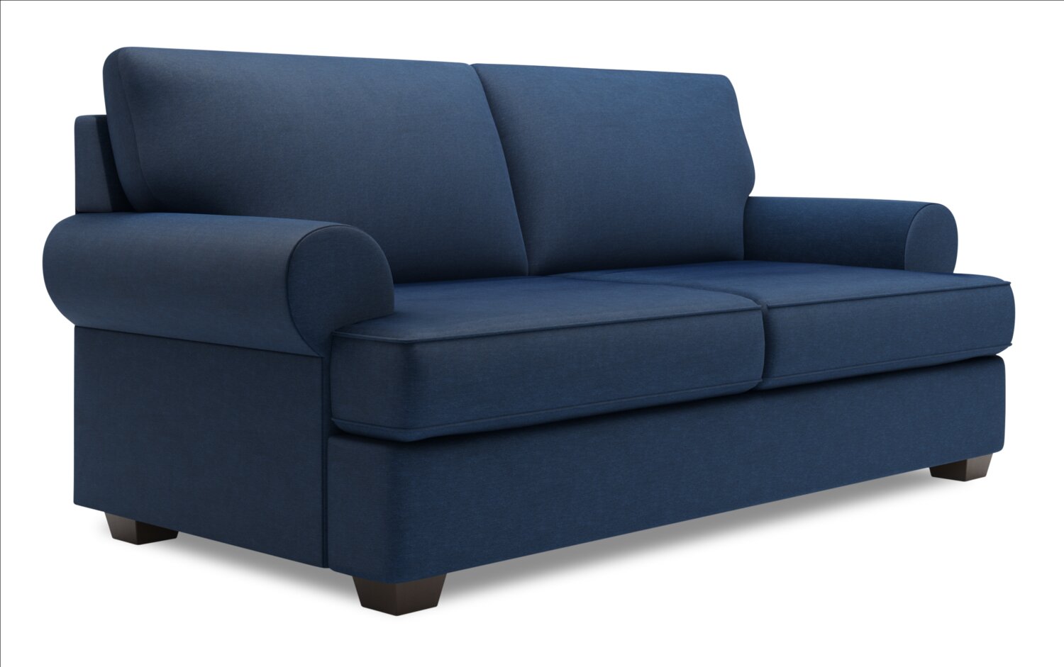 Made in Canada Customizable Sofa Lab Roll 76" Linen-Look Fabric Condo Size Sofa with Rolled Arms - Pax Navy Blue | Sofa Roll de Sofa Lab de 76 po de format condo fabriqué au Canada en tissu d’apparence lin - bleu Pax Navy | RO093149