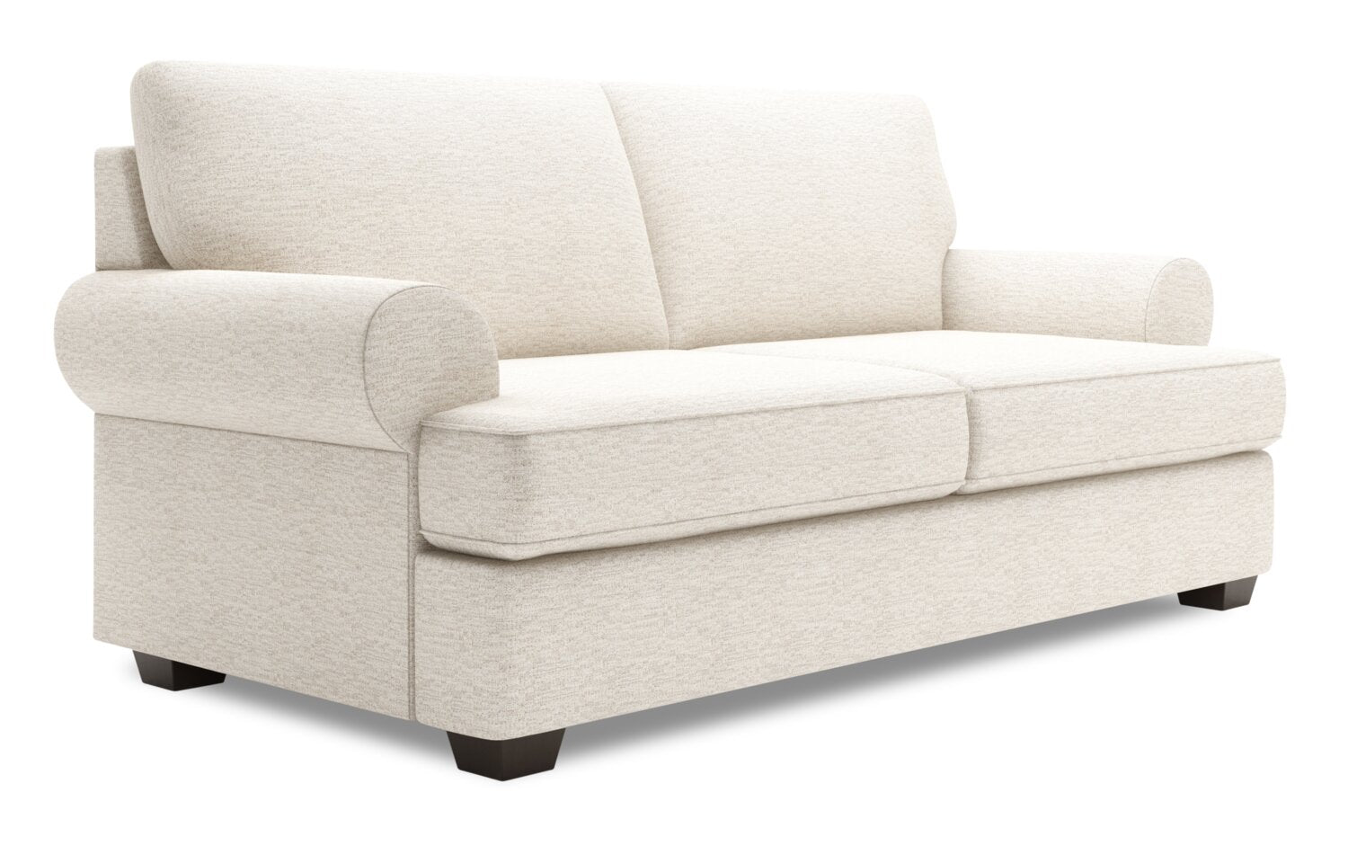 Made in Canada Customizable Sofa Lab Roll 76" Chenille Fabric Condo Size Sofa with Rolled Arms - Luxury Sand Beige | Sofa Roll de Sofa Lab de 76 po de format condo fabriqué au Canada en tissu de chenille - beige Luxury Sand | RO093093