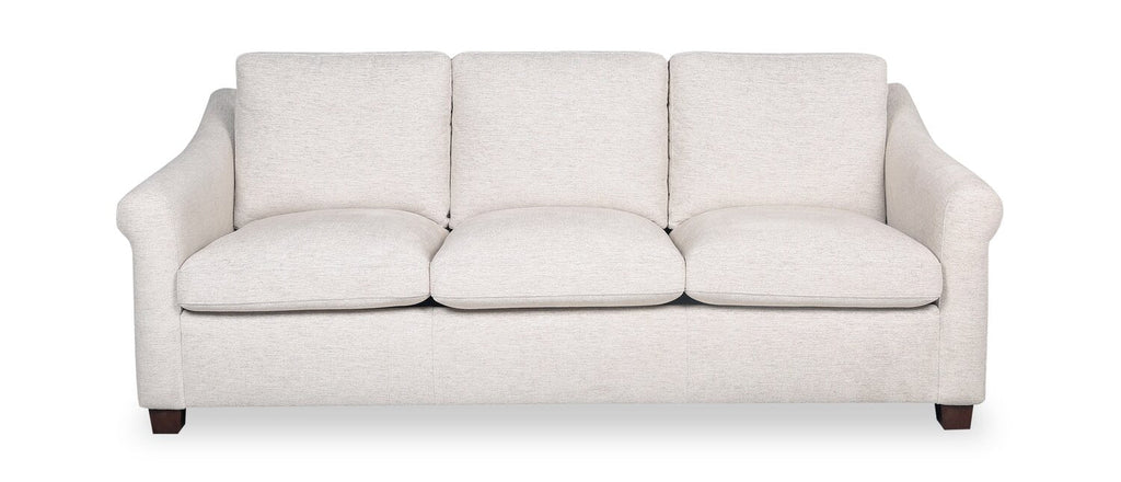 Mallie 84" Chenille Fabric Sofa with Rolled Arms and Wood Legs - Shell White | Sofa Mallie de 84 po en tissu de chenille avec accoudoirs enroulés et pattes en bois - blanc coquillage