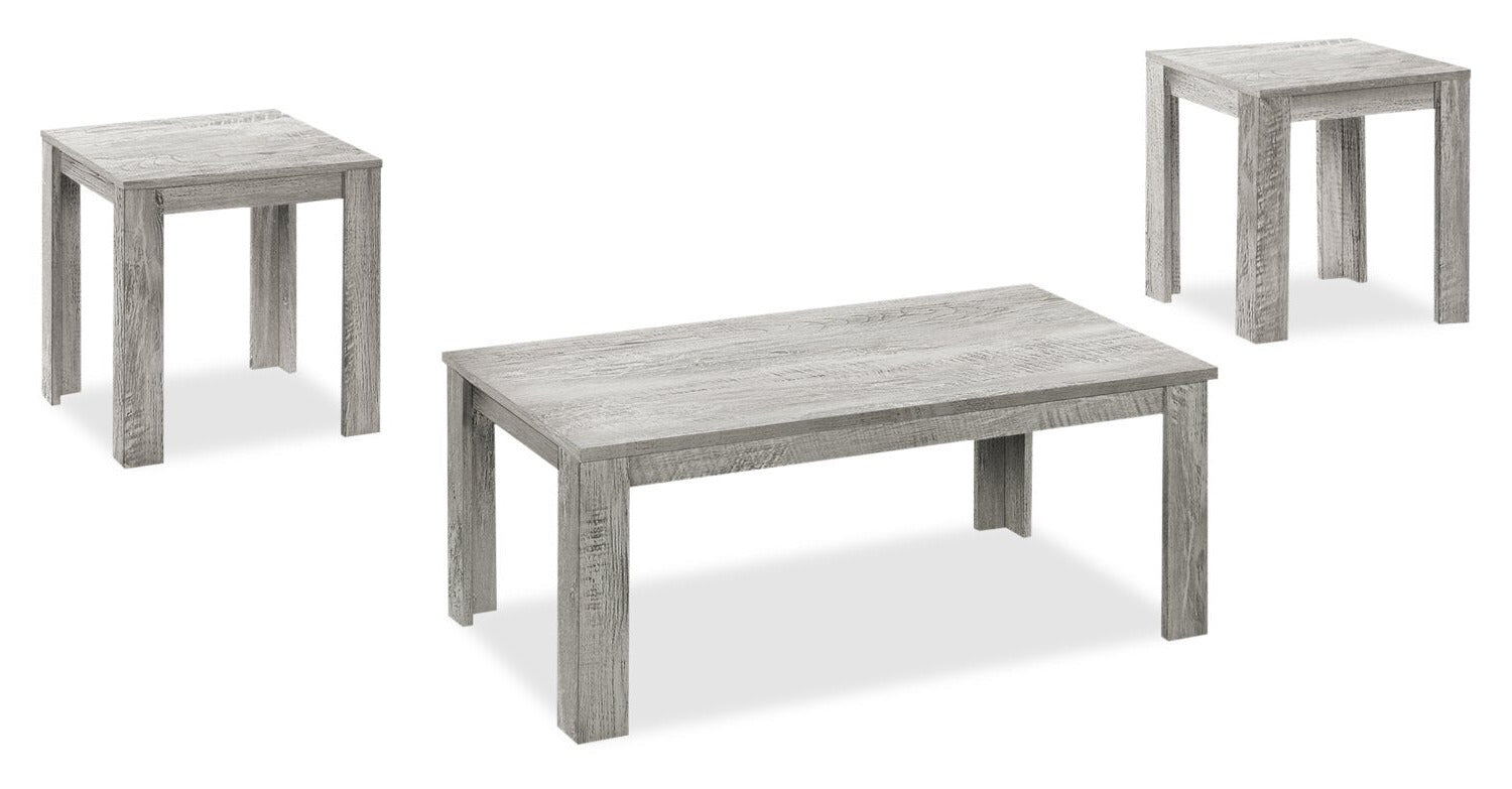 Remy 44" Traditional 3-Pack Coffee + 2 End Tables - Grey |Ensemble 3 tables traditionnelles Remy de 44 po (table à café et 2 tables de bout) - gris