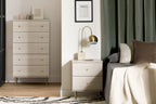 Lake Bedroom Chest of Drawers, 5-Drawer, 29"W x 52"H, Made in Canada, Glam - White | Commode verticale somptueuse Lake de 29 po (L) x 52 po (H) à 5 tiroirs pour la chambre à coucher, fabriquée au Canada - blanche