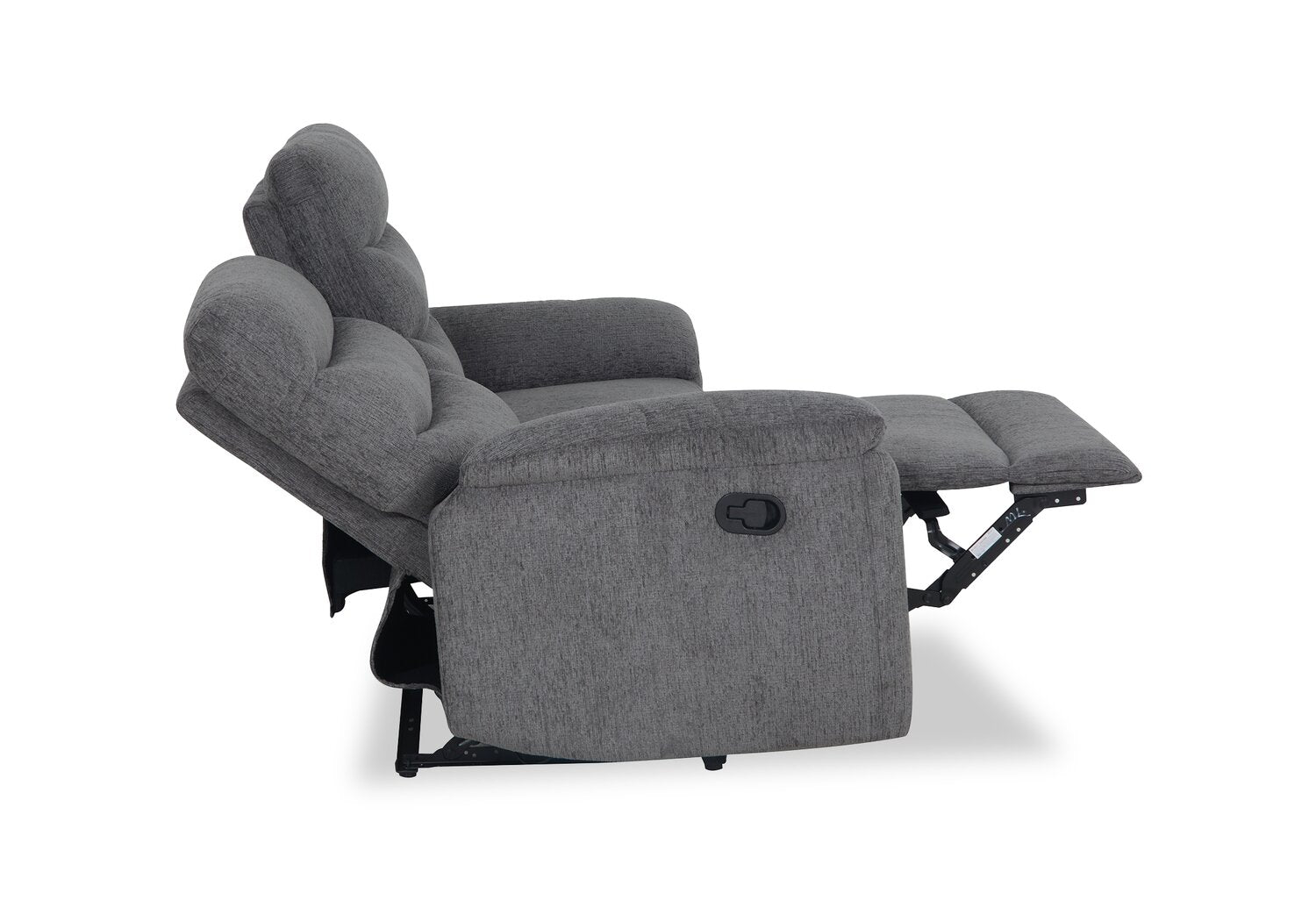 Brody 73.62" Chenille Fabric Reclining Sofa - Dark Grey | Sofa inclinable Brody de 73,62 po en tissu de chenille - gris foncé