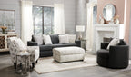 Made in Canada Customizable Sofa Lab Track 85" Linen-Look Fabric Sofa with Track Arms - Pax Pepper Grey | Sofa Track de Sofa Lab de 85 po fabriqué au Canada en tissu d’apparence lin avec accoudoirs rectilignes - gris Pax Pepper | TR102949
