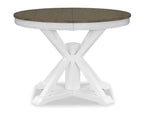 Brook Dining Table with 42-54"W Extension, Round - White/Brown | Table de salle à manger ronde Brook de 42 po à 54 po (L) avec rallonge - blanche et brune