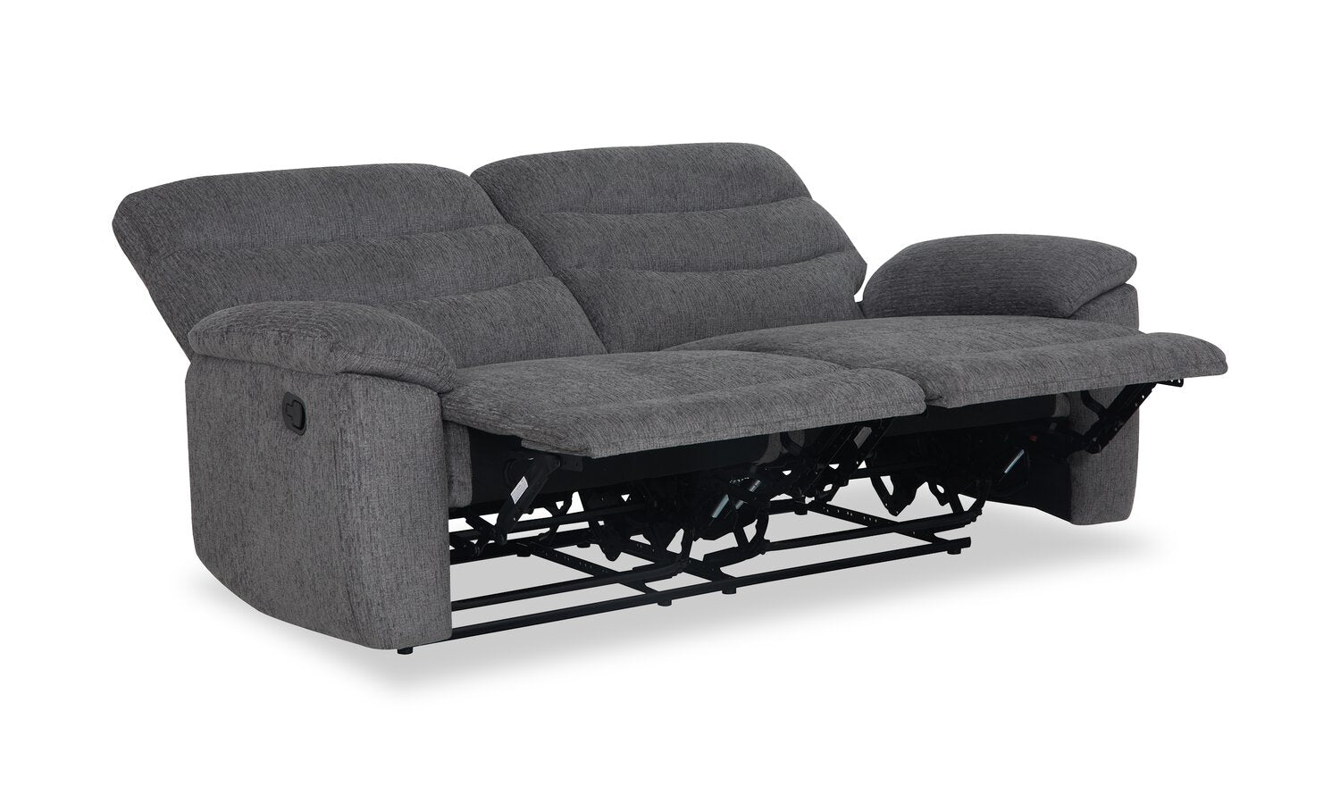 Brody 73.62" Chenille Fabric Reclining Sofa - Dark Grey | Sofa inclinable Brody de 73,62 po en tissu de chenille - gris foncé