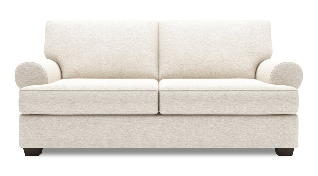 Made in Canada Customizable Sofa Lab Roll 76" Chenille Fabric Condo Size Sofa with Rolled Arms - Luxury Sand Beige | Sofa Roll de Sofa Lab de 76 po de format condo fabriqué au Canada en tissu de chenille - beige Luxury Sand | RO093093