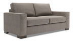 Made in Canada Customizable Sofa Lab Track 75" Linen-Look Fabric Condo Size Sofa with Track Arms - Luna Smoke Grey | Sofa Track de Sofa Lab de 75 po de format condo fabriqué au Canada en tissu d’apparence lin - gris Luna Smoke | TR092391