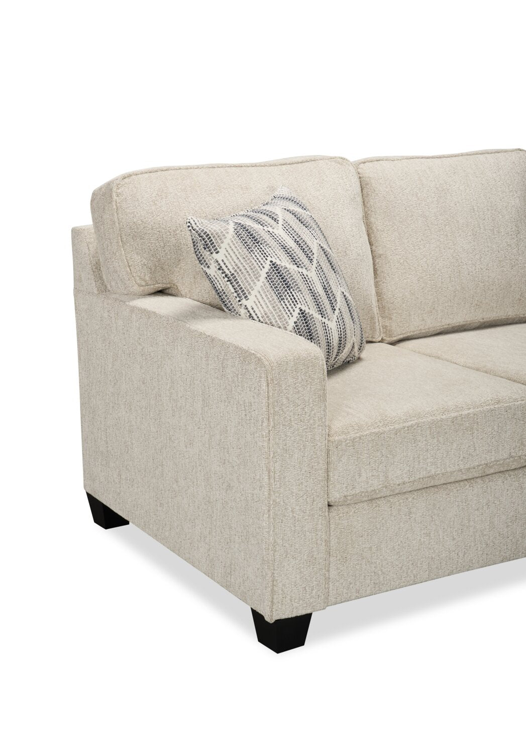 Made in Canada Lennox 83" Chenille Fabric Sofa with Reversible Cushions and Accent Pillows - Taupe | Sofa Lennox de 83 po fabriqué au Canada en tissu de chenille avec coussins réversibles et coussins décoratifs - taupe