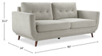 Cosmo 80" Fabric Sofa with Tufted Back Cushions - Grey | Sofa Cosmo de 80 po en tissu avec coussins de dossier capitonnés - gris