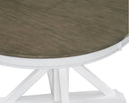 Brook Dining Table with 42-54"W Extension, Round - White/Brown | Table de salle à manger ronde Brook de 42 po à 54 po (L) avec rallonge - blanche et brune
