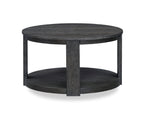 Declan 31.5" Modern Round Coffee Table with Shelf & Casters - Black | Table à café ronde Declan moderne de 31,5 po avec tablette - noire