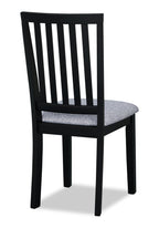 Bryn Dining Chair with Fabric Seat, Slat-Back - Black | Chaise de salle à manger Bryn avec siège en tissu, dossier à lattes - noire