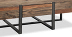 Manchester 54" Rustic Coffee Table with Storage - Brown Wood with Iron Base|Table à café rustique Manchester de 54 po avec rangement - bois brun avec base en fer