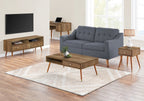 Cydney 43.5" Modern Coffee Table with Storage - Walnut Finish Wood Legs|Table à café moderne Cydney de 43,5 po avec rangement - pattes en bois au fini noyer