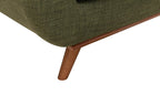 Kort & Co. Freeman 88" Linen-Look Fabric Sofa with Wood Base and Tufted Back Cushions - Avocado Green | Sofa Freeman Kort & Co. de 88 po en tissu d’apparence lin avec pattes en bois et coussins de dossier capitonnés - vert avocat