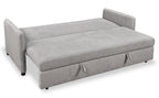 Shadow 82.5" Linen-Look Fabric Sleeper Sofa with Storage and Two Armrest Pillows - Grey | Sofa-lit Shadow de 82,5 po en tissu d’apparence lin avec rangement et deux accoudoirs coussinés - gris