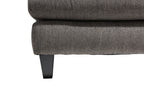Made in Canada Nofia 80" Chenille Fabric Sofa with Two Accent Pillows and Wood Legs - Charcoal Grey | Sofa Nofia de 80 po fabriqué au Canada en tissu de chenille avec 2 coussins décoratifs et pattes en bois - gris anthracite