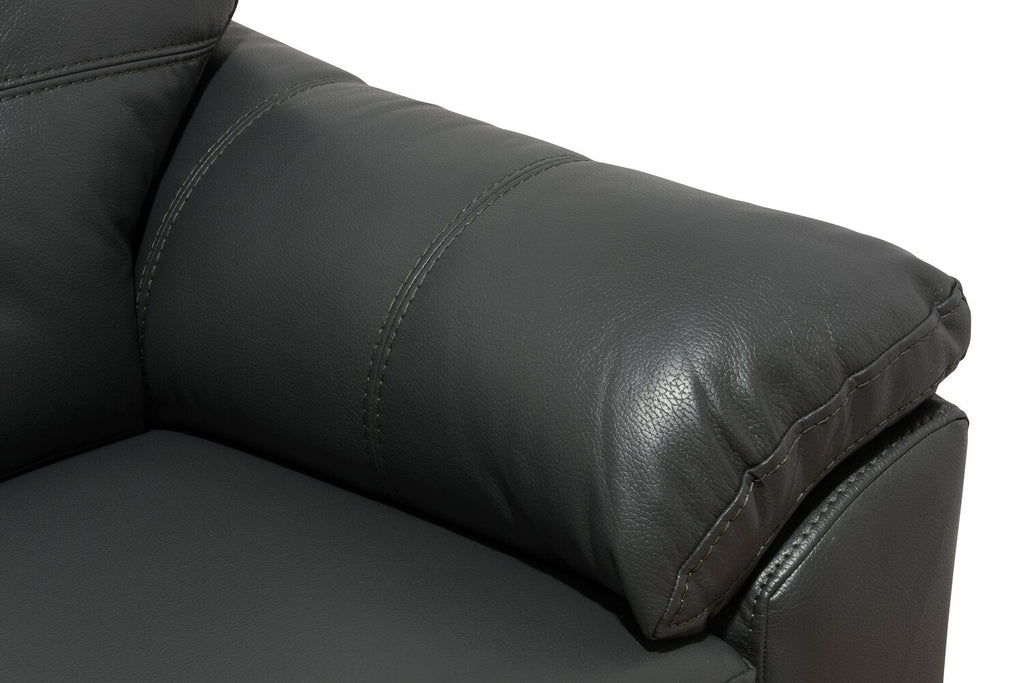 Made in Canada Addison 86" Leather-Look Fabric Sofa with Tufted Back Cushion - Grey | Sofa Addison de 86 po fabriqué au Canada en tissu d’apparence cuir avec coussin de dossier capitonné - gris