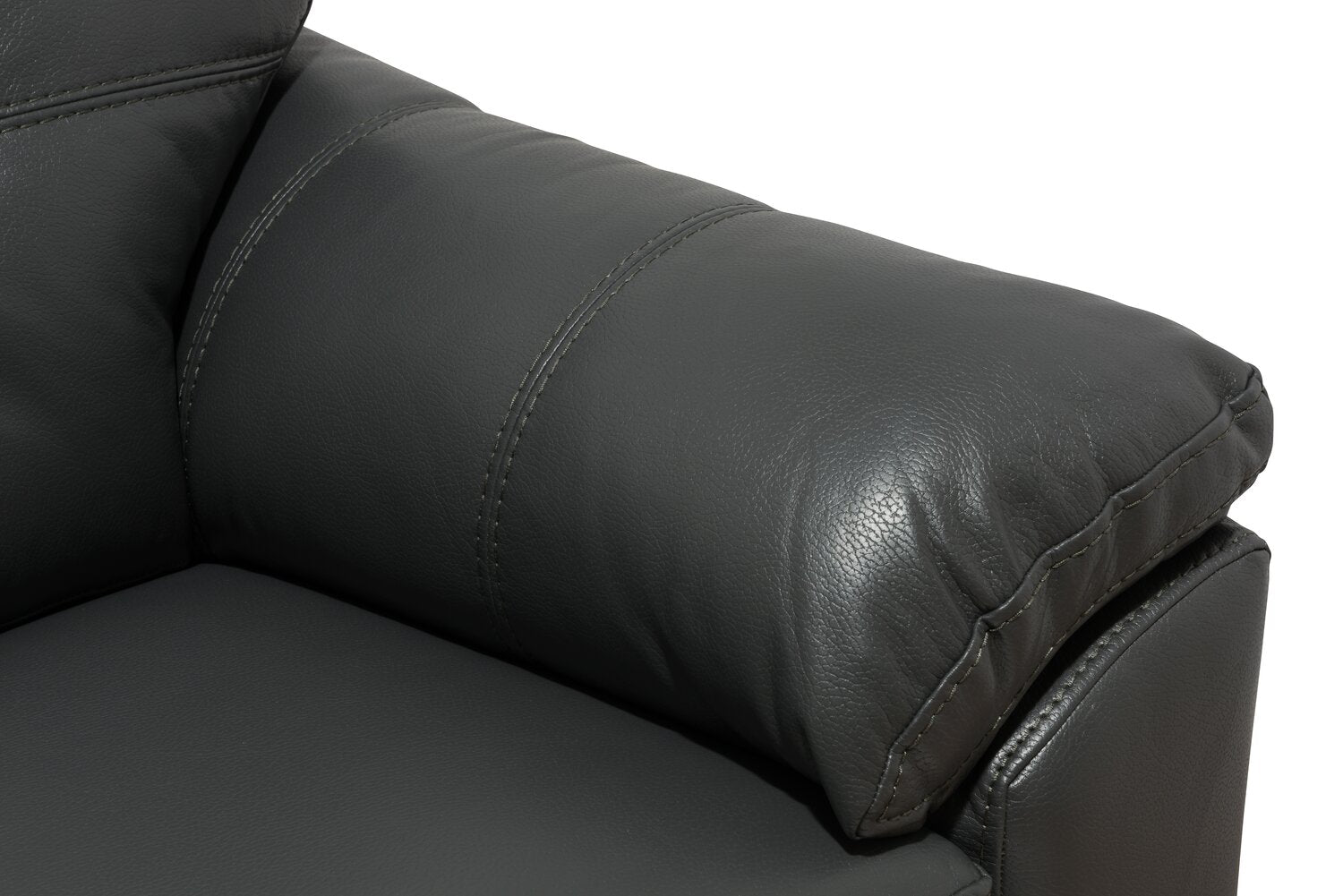 Made in Canada Addison 86" Leather-Look Fabric Sofa with Tufted Back Cushion - Grey | Sofa Addison de 86 po fabriqué au Canada en tissu d’apparence cuir avec coussin de dossier capitonné - gris