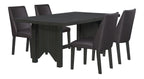 Emery Dining Chair with Vegan-Leather Fabric - Brown | Chaise de salle à manger Emery en tissu de cuir végétalien - brune