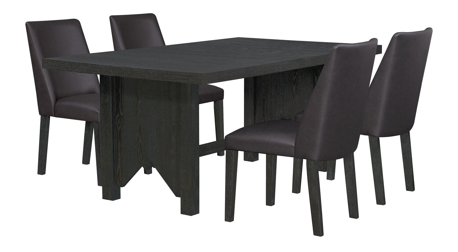 Emery Dining Chair with Vegan-Leather Fabric - Brown | Chaise de salle à manger Emery en tissu de cuir végétalien - brune