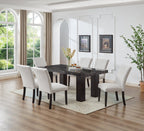 Burk Dining Table with Epoxy Resin Marble-Look Top, 72"W - Black | Table de salle à manger Burk de 72 po (L) avec dessus en résine époxy en imitation de marbre - noire