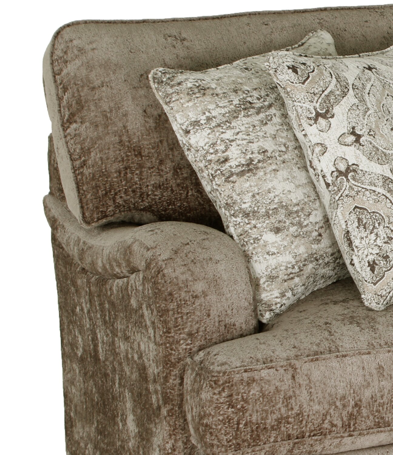 Made in Canada Bellmont 89" Chenille Fabric Sofa with Reversible Cushions and Wood Legs - Toffee Brown | Sofa Bellmont de 89 po fabriqué au Canada en tissu de chenille avec coussins réversibles et pattes en bois - brun caramel