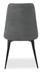 Miya Dining Chair with Polyester Fabric, Metal - Charcoal | Chaise de salle à manger Miya en tissu de polyester et en métal - anthracite